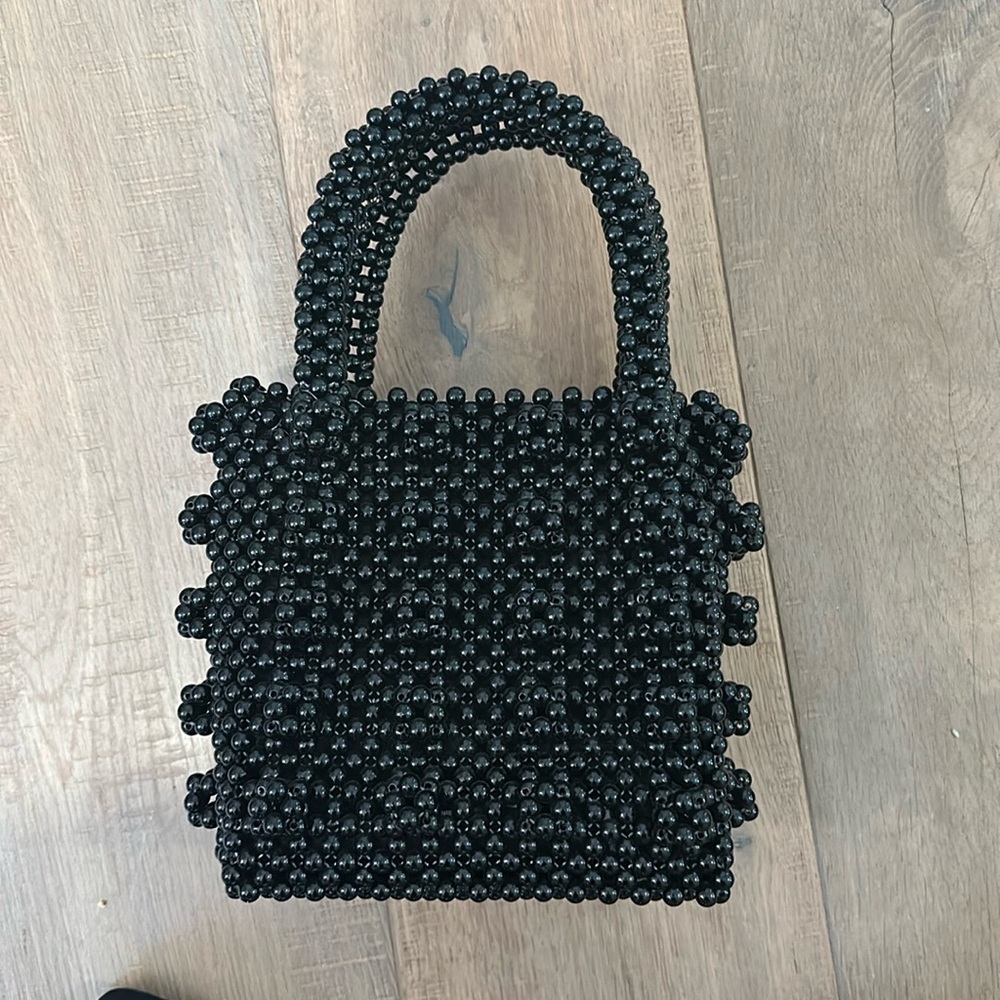 Beaded black purse